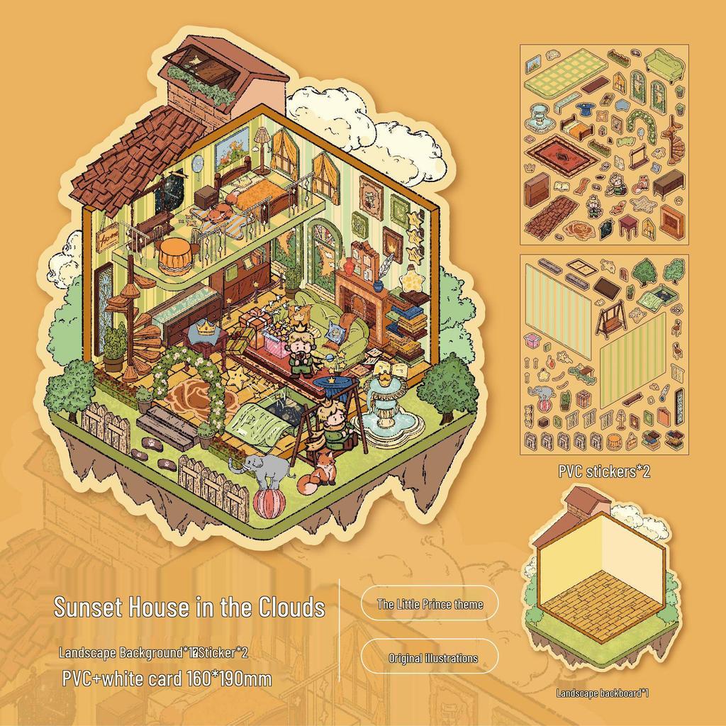 Mr. Paper Star Dream Prince 3D Scenery Illustration Miniature Decompression Stickers