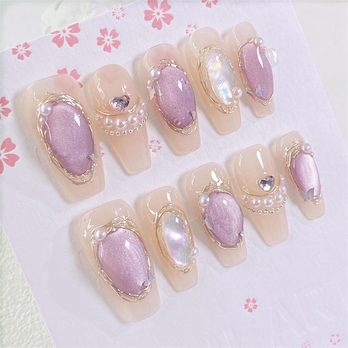 

Ношение ногтей ручной работы, высококачественная накладка для ногтей, волшебное зеркало, рисунок от руки, простая оригинальная лестница для ногтей, реальный снимок