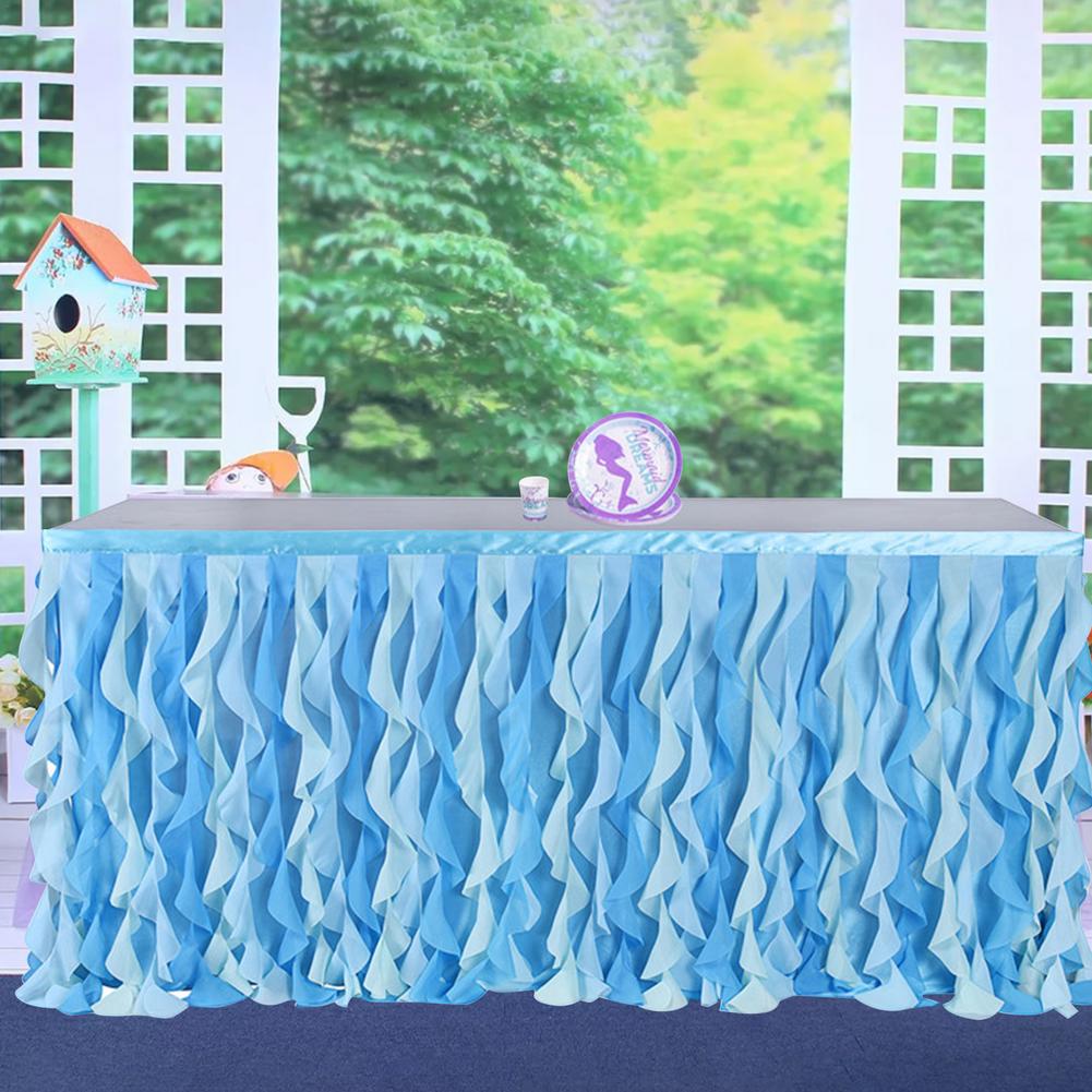 6FT Wedding Party Tutu Tulle Table Skirt Cover Tableware Cloth Baby Shower Party Home Decor Table Skirting Birthday Party