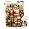 Nutcracker and Santa Pearl Painting with Frame 3D Sparkling Canvas Art Relaxing Craft for Bedroom Wall Decor Festive Holiday Home Gift