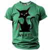Cat Retro Vintage Casual Men's 3D Print T Shirt Tee Halloween T Shirt Short Sleeve Crew Neck Shirt Spring Clothing