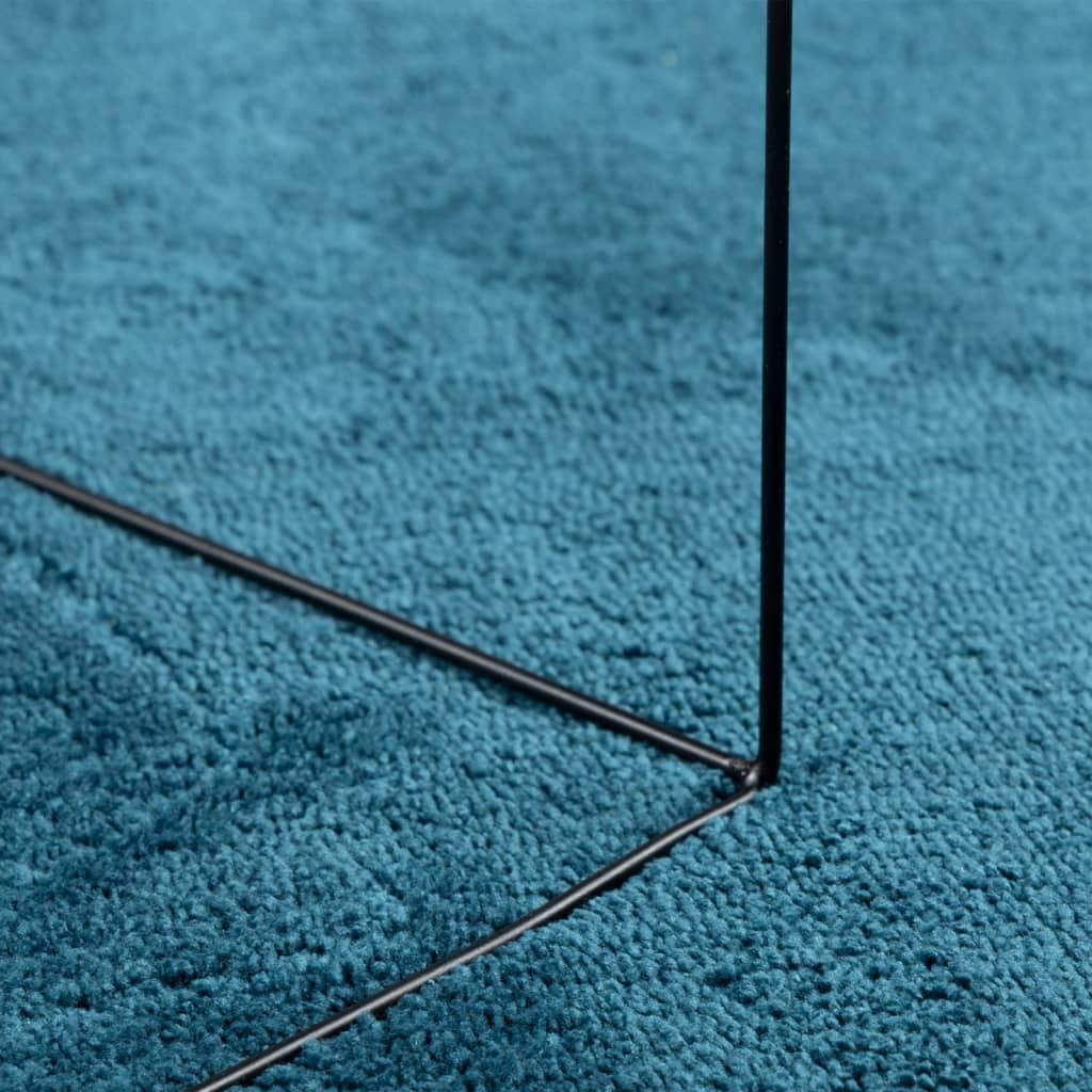 OVIEDO Short Pile Rug In Turquoise Ø 120 Cm