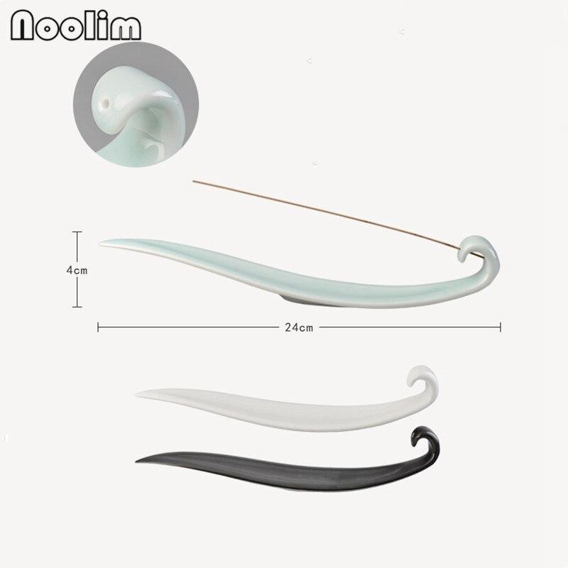 Keramisk pilbladsform Rökelsebrännare Bas Hållare för rökelsestav Aroma rökelsekar Heminredning