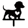 Outdoor Dog Shape Yard Stake with Ornament Cutout for Patios and Garden Flowerbed Landscape Decorative Ground Stake