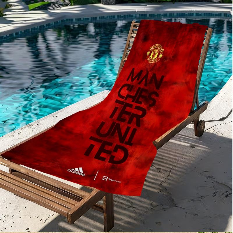Football United F.C Print Beach Towel, Versatile Lightweight Absorbent Beach Towel for Pool Surf Yoga Bathroom, Perfect Birthday Holiday Gift