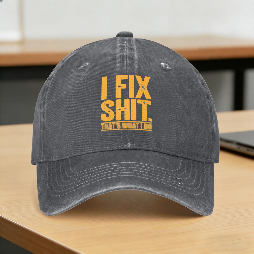 I Fix Shit That'S What I Do Tshirt Mechanic Father Dad Sun Baseball Cap Men Adult Print Hip Hop Hats Summer Baseball Caps