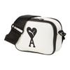 New AMI PARIS Collaboration Polyurethane Small Square Bag Camera Bag Shoulder Bag Crossbody Bag Regular Unisex White 078907-01
