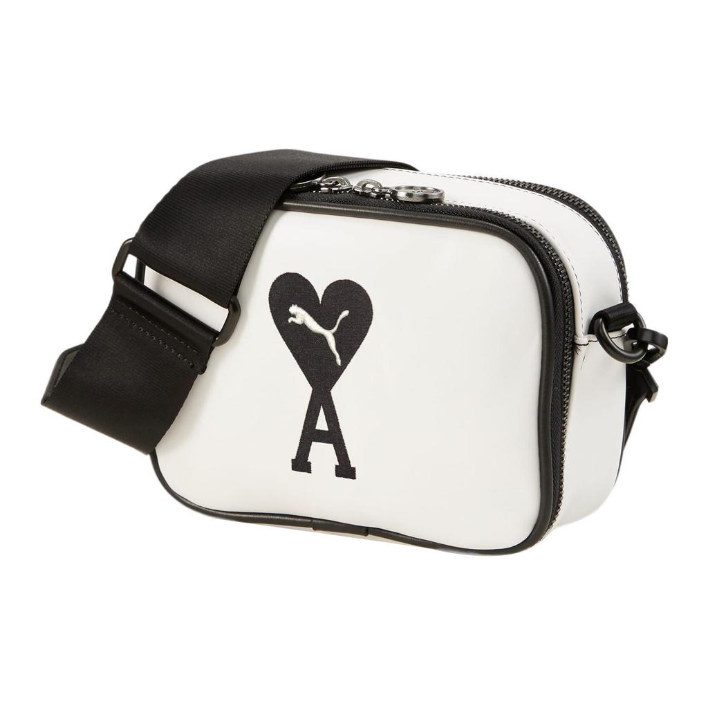 New PUMA AMI PARIS Collaboration Polyurethane Small Square Bag Camera Bag Shoulder Bag Crossbody Bag Regular Unisex White 078907-01