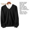 Men Fall Winter Sweater Fake Two-piece Shirt Patchwork Turn-down Collar V Neck Long Sleeves Elastic Pure Color Slim Fit Warm Knitwear