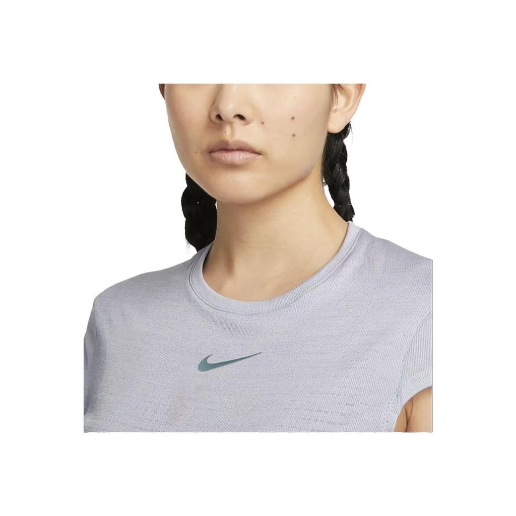 Nike Dri-Fit Run Division Solid Round-Neck Short-Sleeve T-Shirt Women Tops Oxygen-Purple DX0200-536