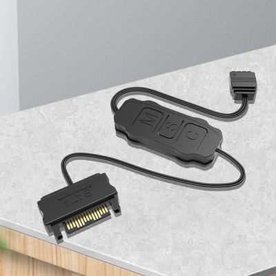 5V 3PIN ARGB Controller ARGB 5V 3PIN auf SATA-Schnittstelle Verlängerungskabel RGB-Synchronisationskabel für PC-Gehäuselüfter
