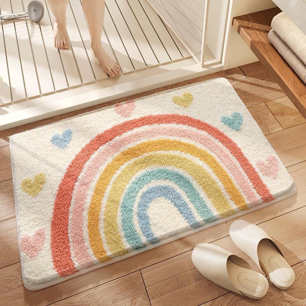 Small Fresh Special-shaped Flower Cashmere Floor Mat, Bathroom Water-absorbing and Dirt-resistant Foot Pad, Entrance Wear-resistant Foot Pad
