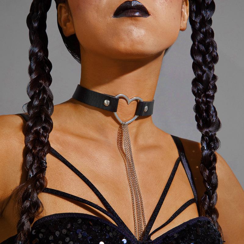 Dark punk metal collar, versatile sweet and cool hip-hop flannel necklace necklace for women