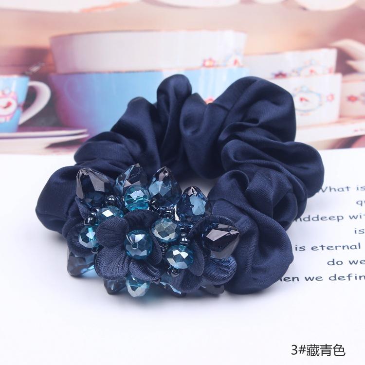 Korean Elegant Flower Scrunchies Women Girls Elastic Hair Rubber Bands Accessories Tie Hair Ring Rope Ponytail Holder Headdress