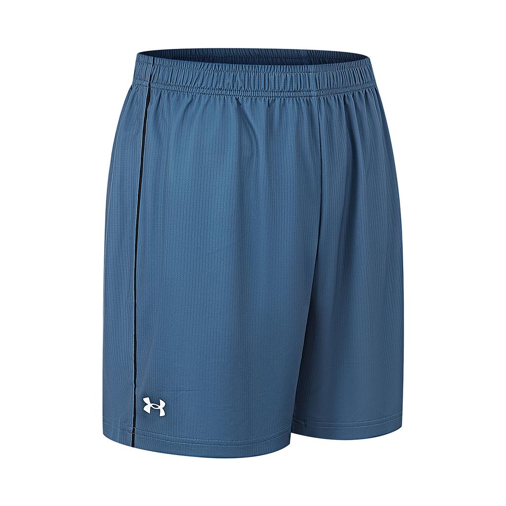 Under Armour Solid Color Quick-Dry Breathable Knitted Mid-Waist Sports Shorts Unisex Shorts Blue 23500203-343