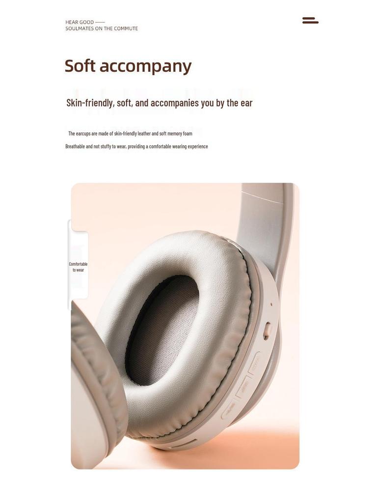 Head-mounted Bluetooth Wireless Headphones with Large Earcups, Retractable Metal Design, Matte Finish, New Private Mold