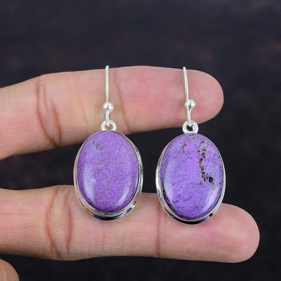 Orecchini in Purpurite, orecchini con pietre preziose naturali, gioielli Boho fatti a mano, orecchini in argento sterling 925, orecchini nuovi di zecca, regali per lei, gioielli in argento
