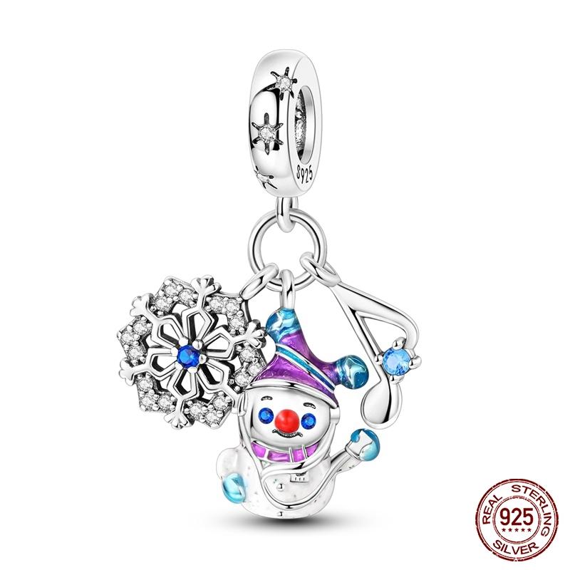New Copper Fashion Christmas Snowman Elk Ice Boots Charm Bead Suitable For Brand Original Bracelet Diy Jewelry Gift