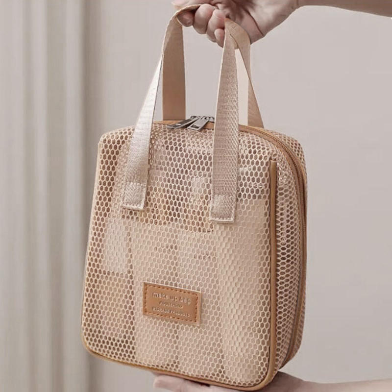 Mesh Cosmetic Bag Zipper Toiletry Organizer Makeup Bags Multifunctional Women Lipstick Key Coin Purse Pouch Handbags