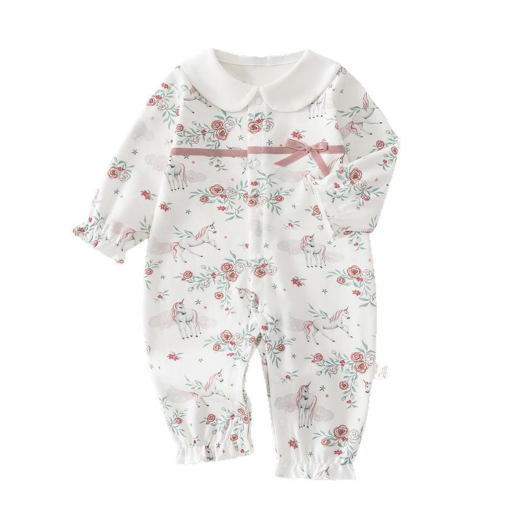 Spring & Autumn Princess Jumpsuit for Baby Girls - Pure Cotton, Class A, Sweet Outdoor Bodysuit