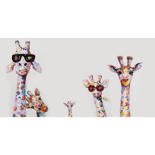 

Любопытные жирафы семейство животных картины на холсте граффити постеры принты декор картина для детской комнаты 20*40cm No Frame