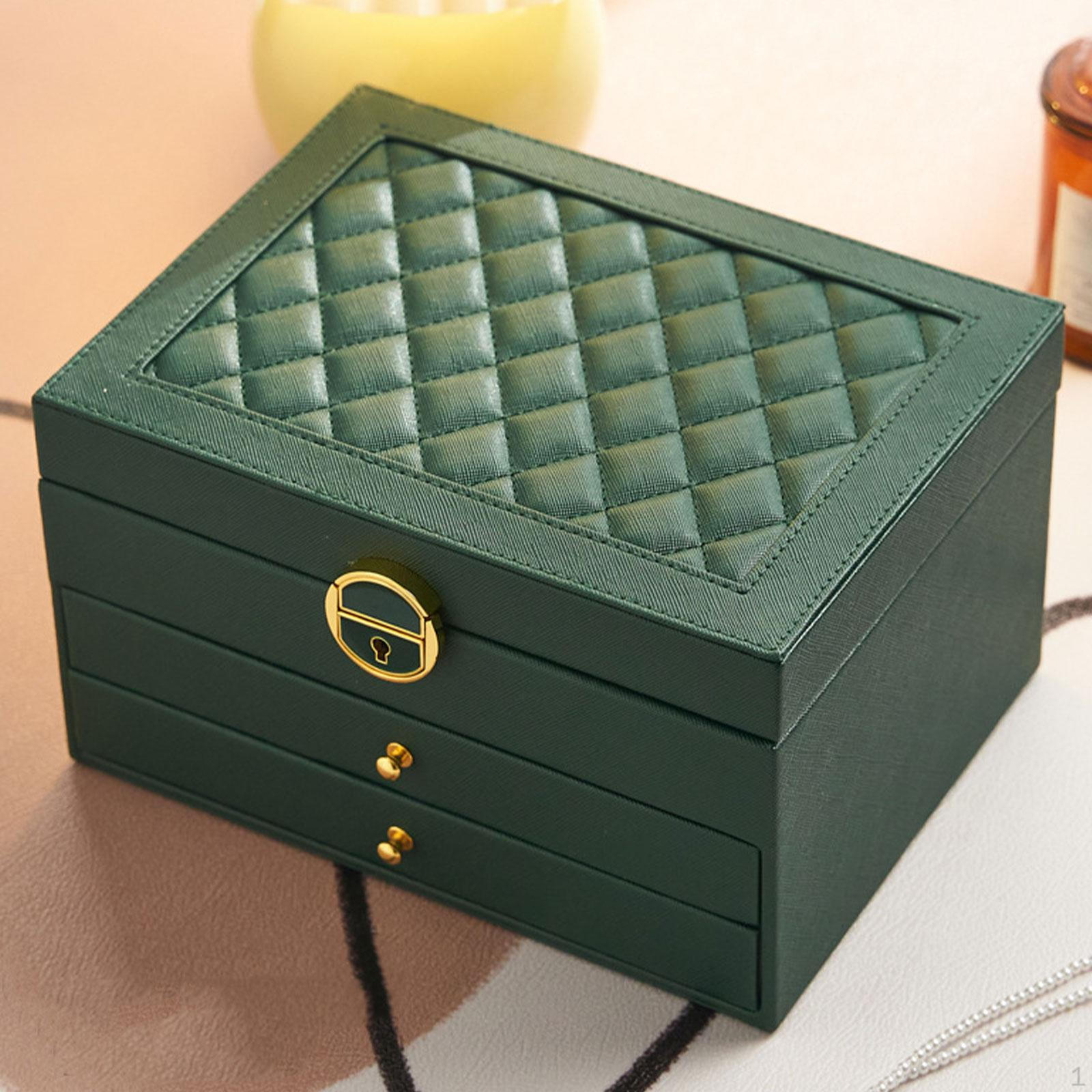 

Коробка для ювелірних виробів Дисплей Тримач Подарунковий Контейнер Організатор, Футляр для сережок, пусет, каблучок, намиста Green