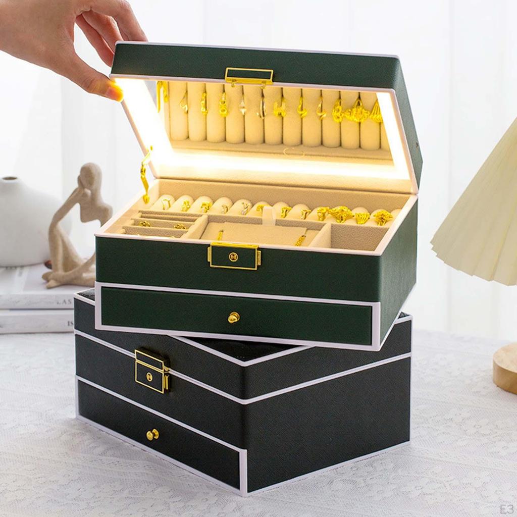 Elegant Jewelry Box with Multiple Compartments for Women