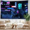 Urban Architecture Night View Tapestry Wall Hanging Minimalist Abstract Art Hippie Tapitz Living Room Bedroom Home Decor
