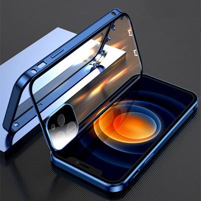 Applicable To IPhone17Promax Mobile Phone Case Apple 16 Double-sided Glass Buckle Magneto 14 Metal Magnetic Case