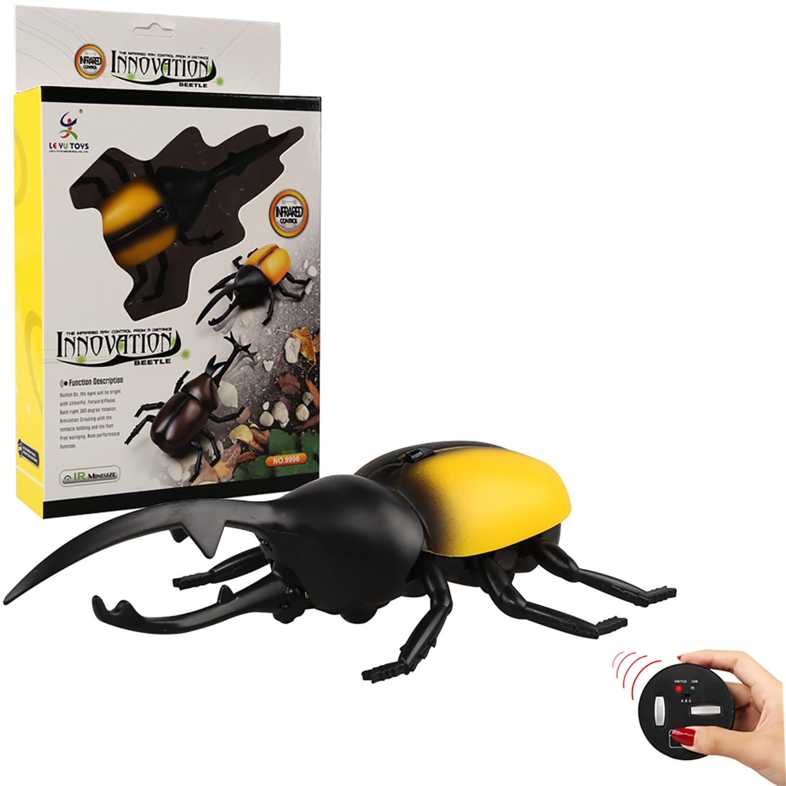 

Remote-Controlled Insects, Stag Beetles, and Rhinoceros Beetles [Like the Real Thing Realistic Movements] Assorted RC Toy Set with Infrared Remote