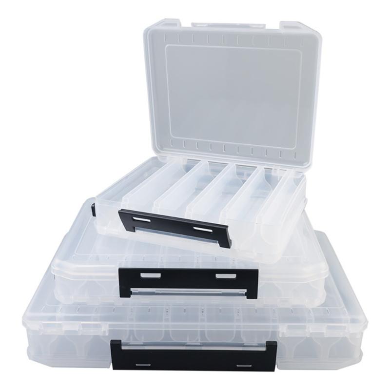Double Side Tackle Carrying Case Large Clear Fishing Lures Storage Waterproof