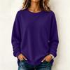 Maglione camicetta casual da donna a maniche lunghe tinta unita con scollo rotondo