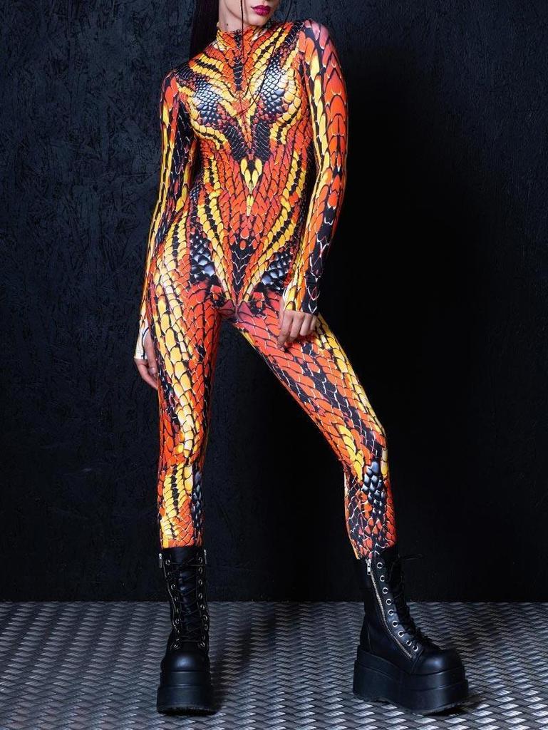 European Fantasy Halloween Costume Jumpsuit With 3d Digital Print For Cosplay Enthusiasts
