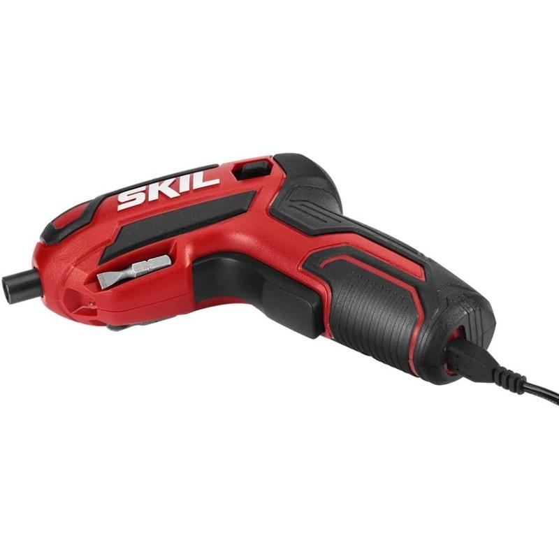 4V Rechargeable Cordless Screwdriver with 9 Bits, 1 Bit Holder, and USB Charging Cable - SD561801
