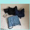 Simple Solid Color Large Capacity Women Casual Single Shoulder Denim Bag For Daily Use