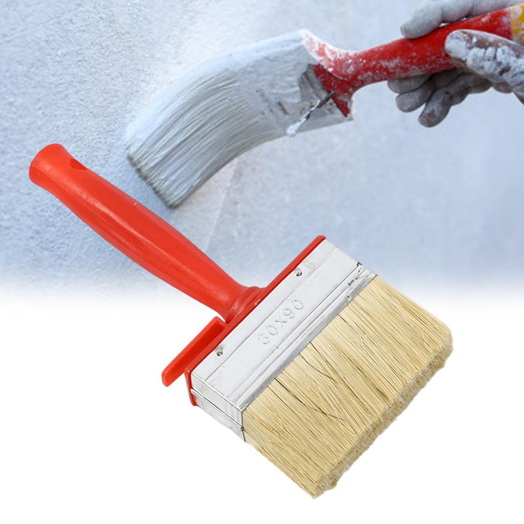 Pack of 4 Professional Wall Paint Brushes for Solvent Base Coatings Stains Wood Oil with Sturdy Plastic Handle