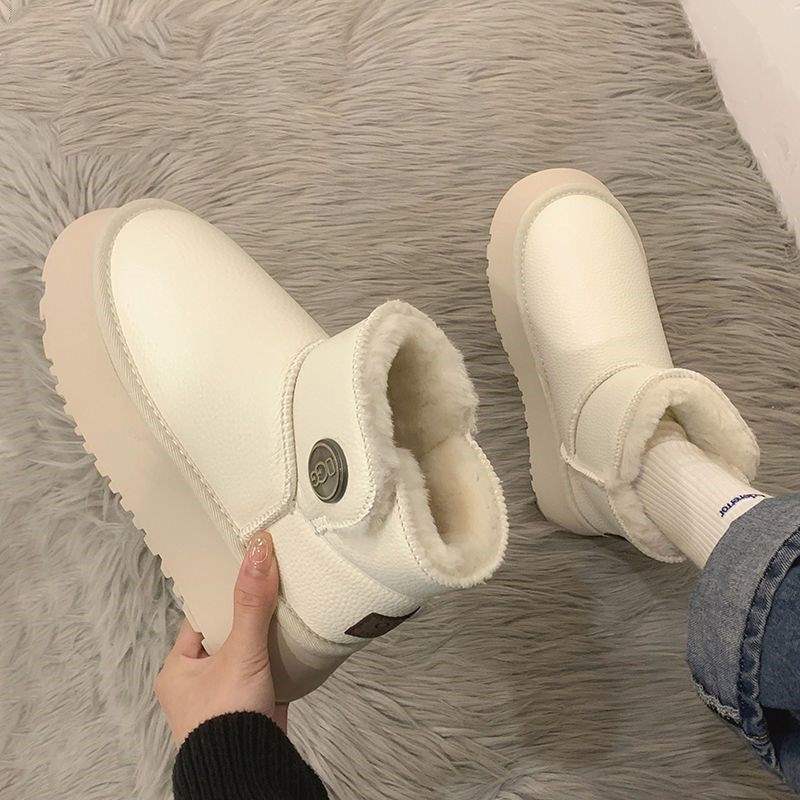 Snow boots women's thick-soled super soft muffin 2025 new piled thickened waterproof and non-slip fur integrated bread short boots