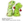 2 Pcs Green Furry Christmas Tree Faux Fur Plush Christmas Tree Tabletop Centerpiece with Red Xmas Ball for Home Party Holiday Decor