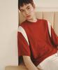 KNITTED Summer Varsity Short Sleeve Knit Tee Red