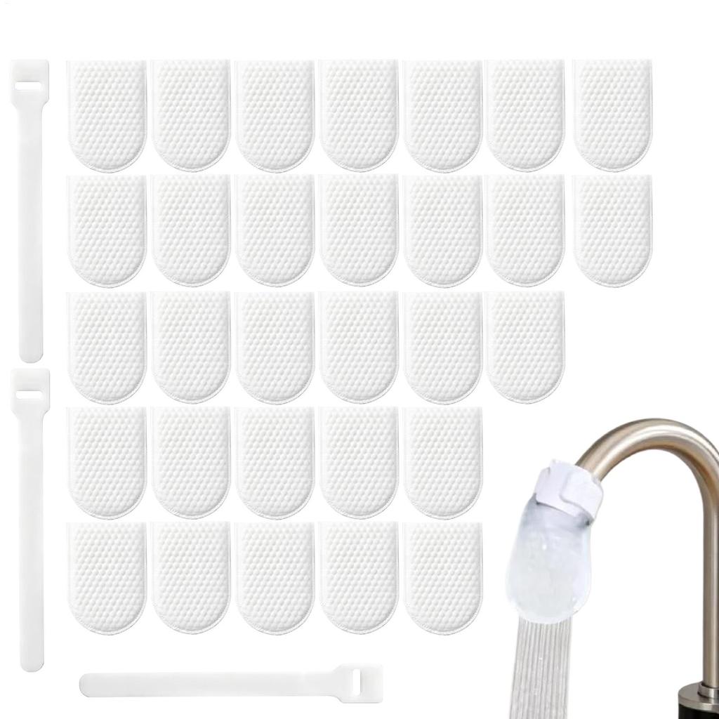30Pcs Universal Faucet Filter Cotton Bag Anti-splash Thickened Faucet Filter with T-strap Tap Water Filter Bag