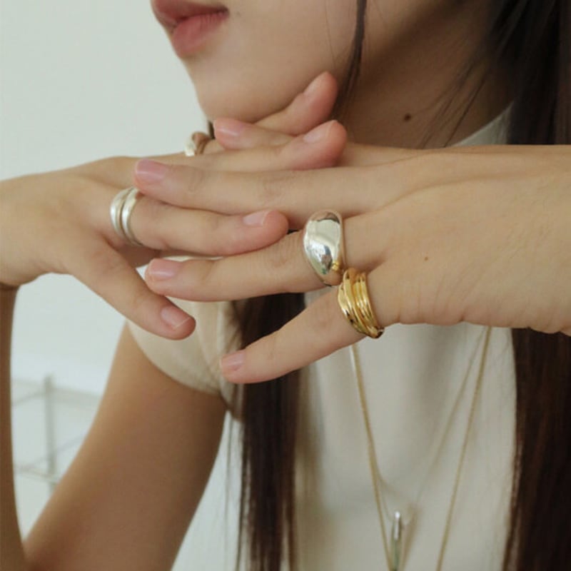 Oepe LAYER RING No.5 (Silver / 10mm dome)