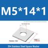 304 Stainless Steel Thickened Square Washer for Curtain Wall (M4-M16)