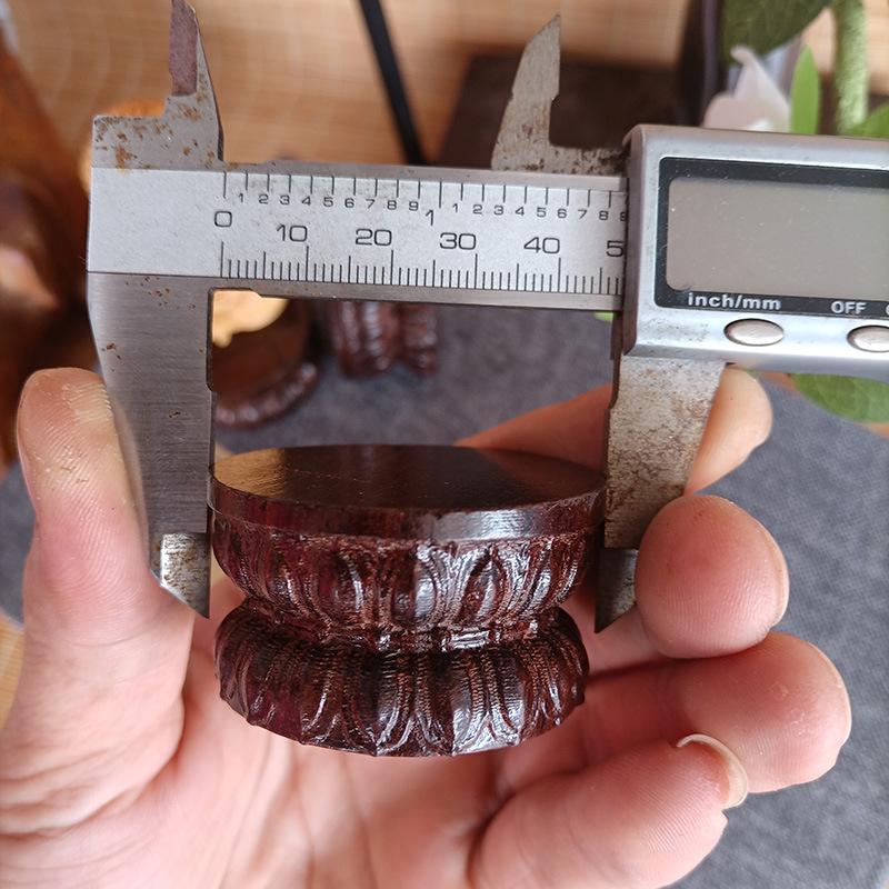 

Wood Carved Lotus Base,Miniature Black Sandalwood Shaped Base Artwork Crafts Small Buddha Wood Holder Ornament,For Home Decor