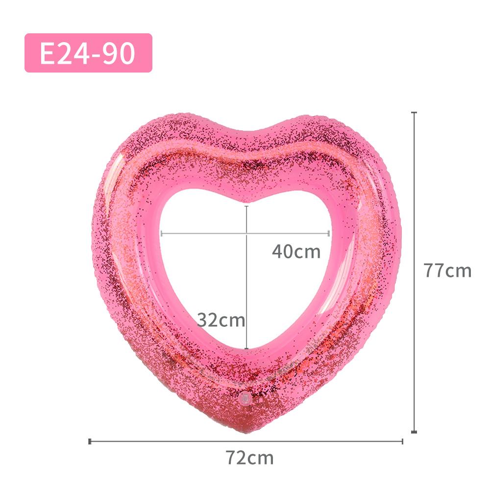 

Pink Glitter Heart Swim Tube - Aesthetic Pool Floaty for Summer 90