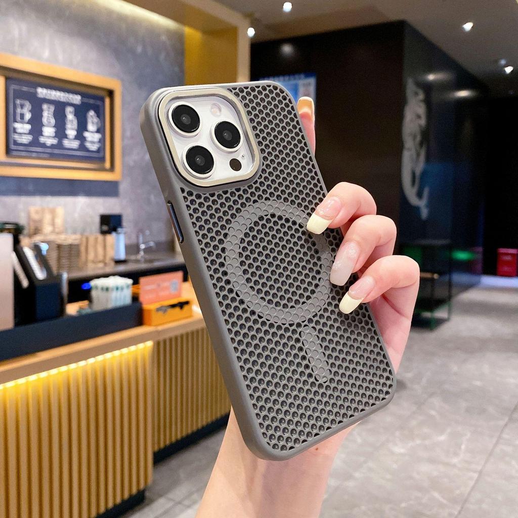 Honeycomb Heat Dissipation Magnetic Case for iPhone 15 Pro Max - Drop-Proof and Skin-Feel Protective