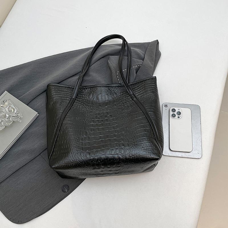 Simple And Versatile Crocodile Print Tote Bag Large Capacityfashion Hand Bill Shoulder Women'S Bag Premium Durable