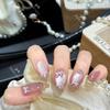 L96 Elegant Cat Eye Bowknot Whitening Nails