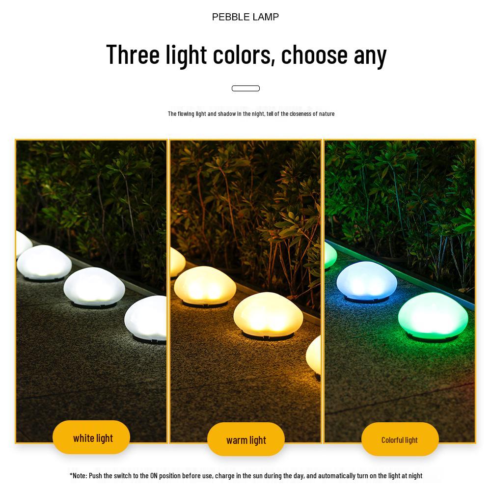 Outdoor Solar Pebble Lights - Waterproof Garden & Lawn Decorative Landscape Stones