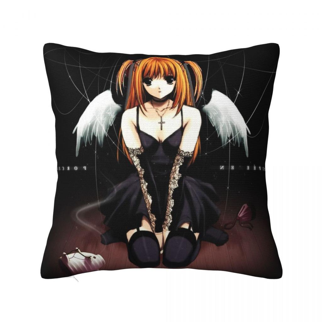 L Lawliet Death Note Kuddfodral Anime Japan Manga Kuddfodral Anpassningsbar Dragkedja Dekor Kuddfodral för Hemmet 45x45cm