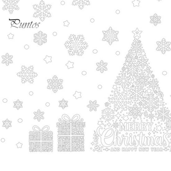 Easy Clean Window Clings 4Pcs Winter Snowflake Static Glass Stickers, Removable PVC Decals for Christmas DIY Home Wall Decoration Holiday Decoration,